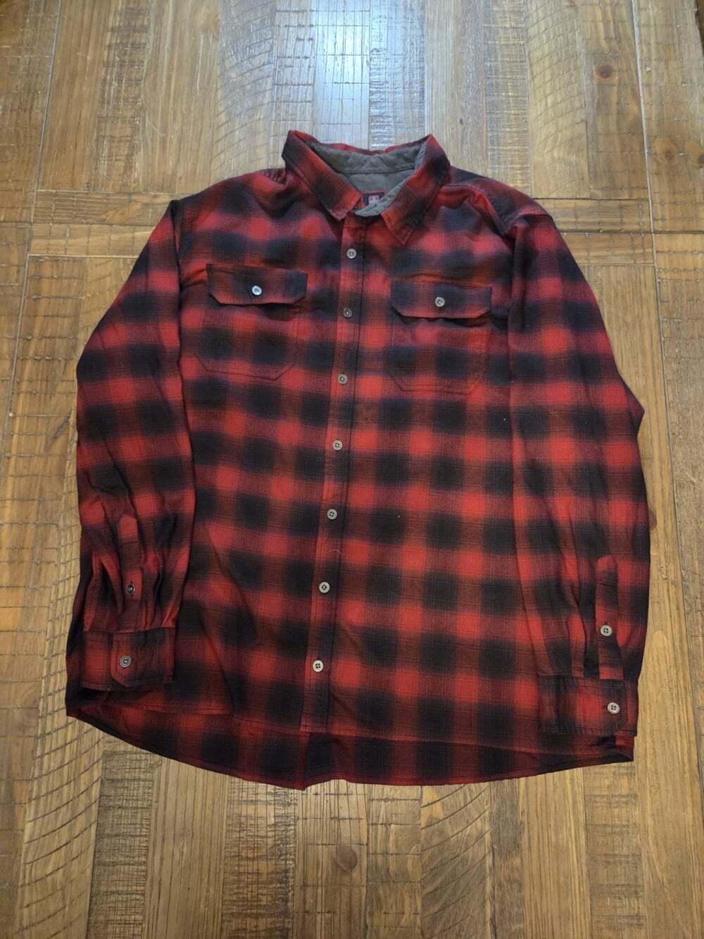 Swisstech Mens Long Sleve Button Up Shirt Size 3xl Red And Black